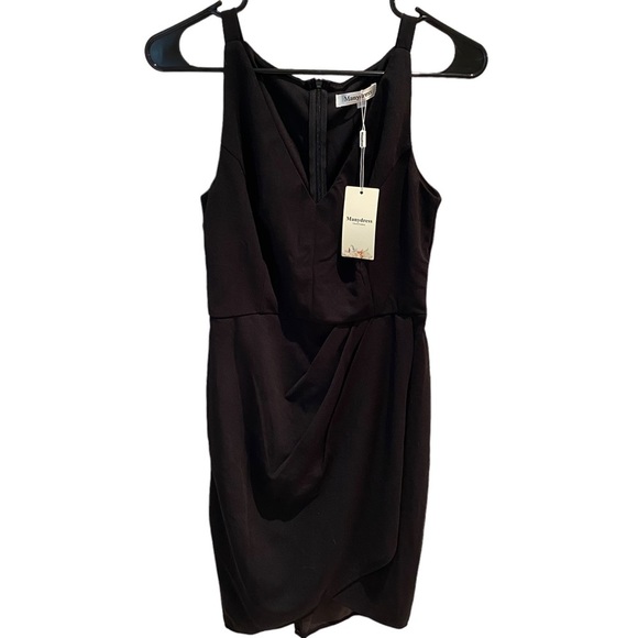 𝅺Body con Sleeveless Deep V Neck Dress Wrap Ruched Cocktail Party Dress - Picture 6 of 10